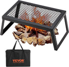 VEVOR Folding Campfire Grill, Heavy Duty Steel Mesh Grate, 22.4" Portable Camping Grates over Fire Pit, Camp Fire Cooking Equipment with Legs Carrying Bag, Grilling Rack for Outdoor Open Flame Cooking