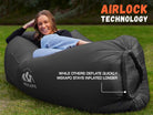 Inflatable Lounger Air Sofa Chair–Camping & Beach Accessories–Portable Water Proof Couch for Hiking, Picnics, Outdoor, Music Festivals & Backyard–Lightweight and Easy to Set up Air Hammock