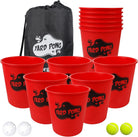 Juegoal Outdoor Giant Yard Pong Game Set with Durable Buckets and Balls, Cup Pong Throwing Game for Beach, Camping, Lawn and Backyard