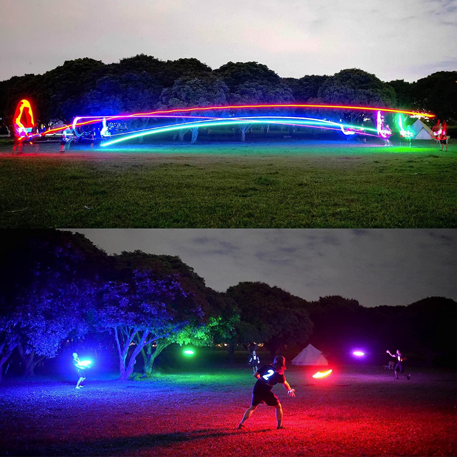 TOSY Flying Disc - 16 Million Color RGB or 36 or 360 Leds, Extremely Bright, Smart Modes, Auto Light Up, Rechargeable, Cool Fun Christmas, Birthday & Camping Gift for Men/Boys/Teens/Kids, 175G Frisbee