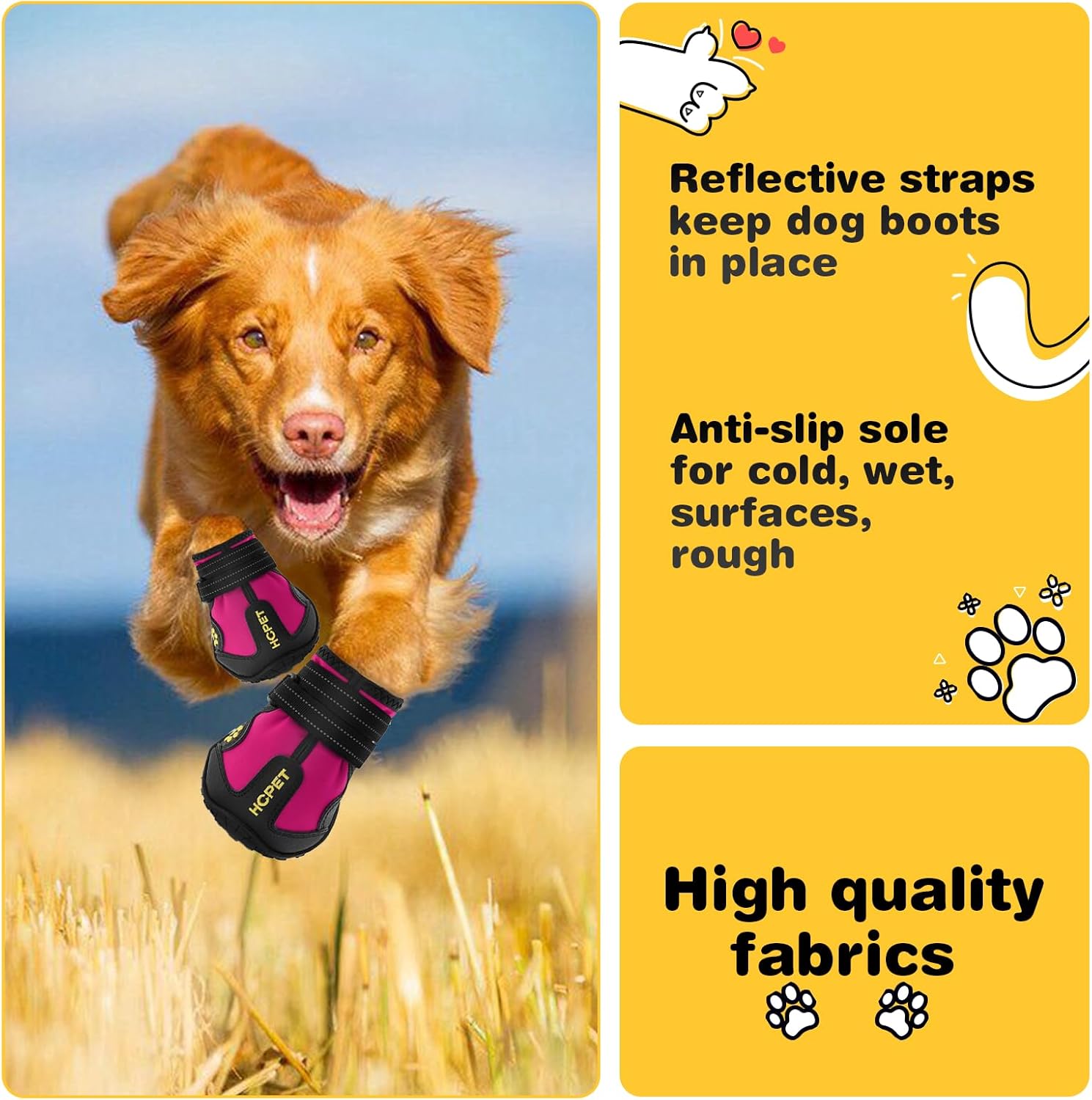 Waterproof Dog Boots – Anti-Slip Paw Protectors for Summer Heat & Winter Snow