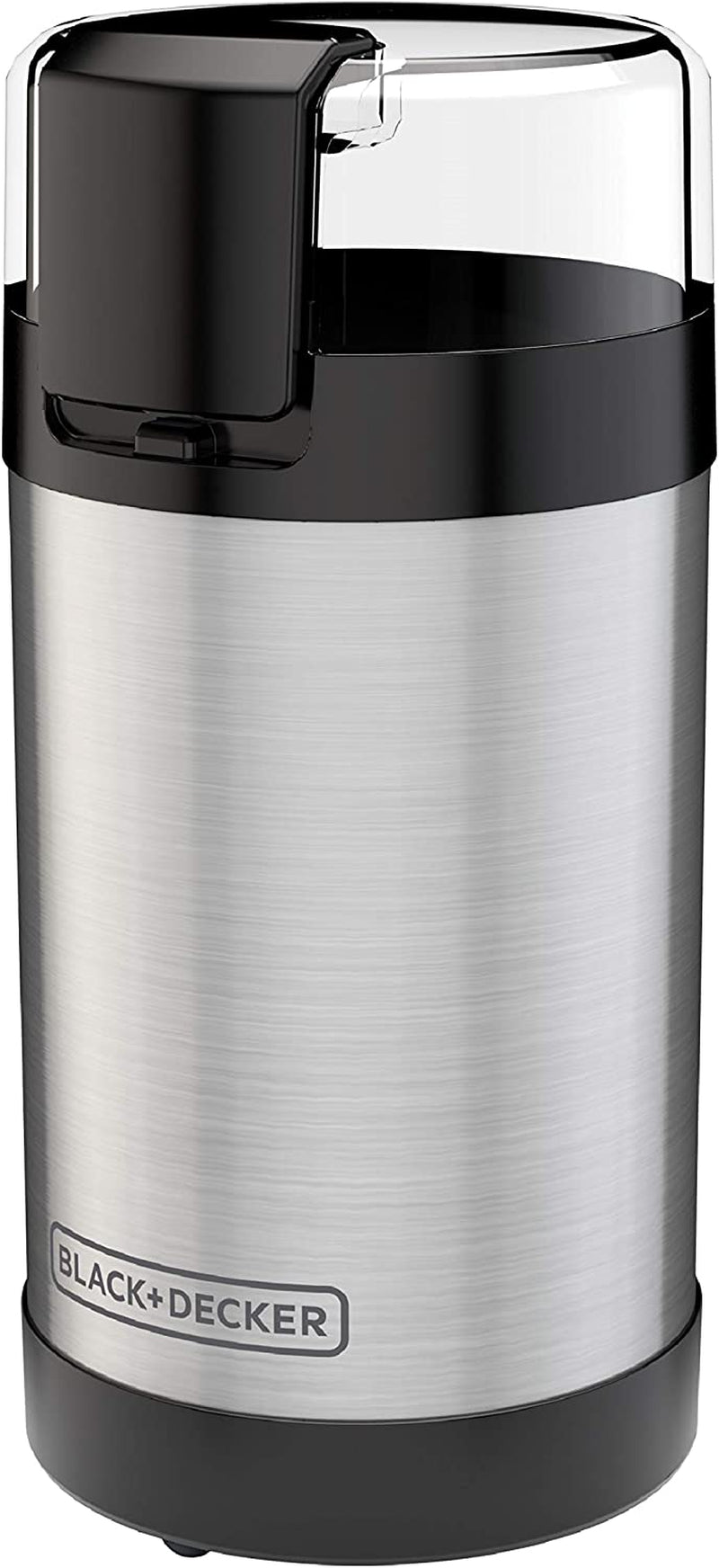BLACK+DECKER One Touch Coffee Grinder, CBG110S,2/3 Cup Coffee Bean Capacity, Push-Button Control, Stainless Steel Blades