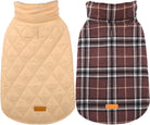 Reversible British Style Plaid Dog Winter Coat – Waterproof & Warm for Small, Medium & Large Dogs