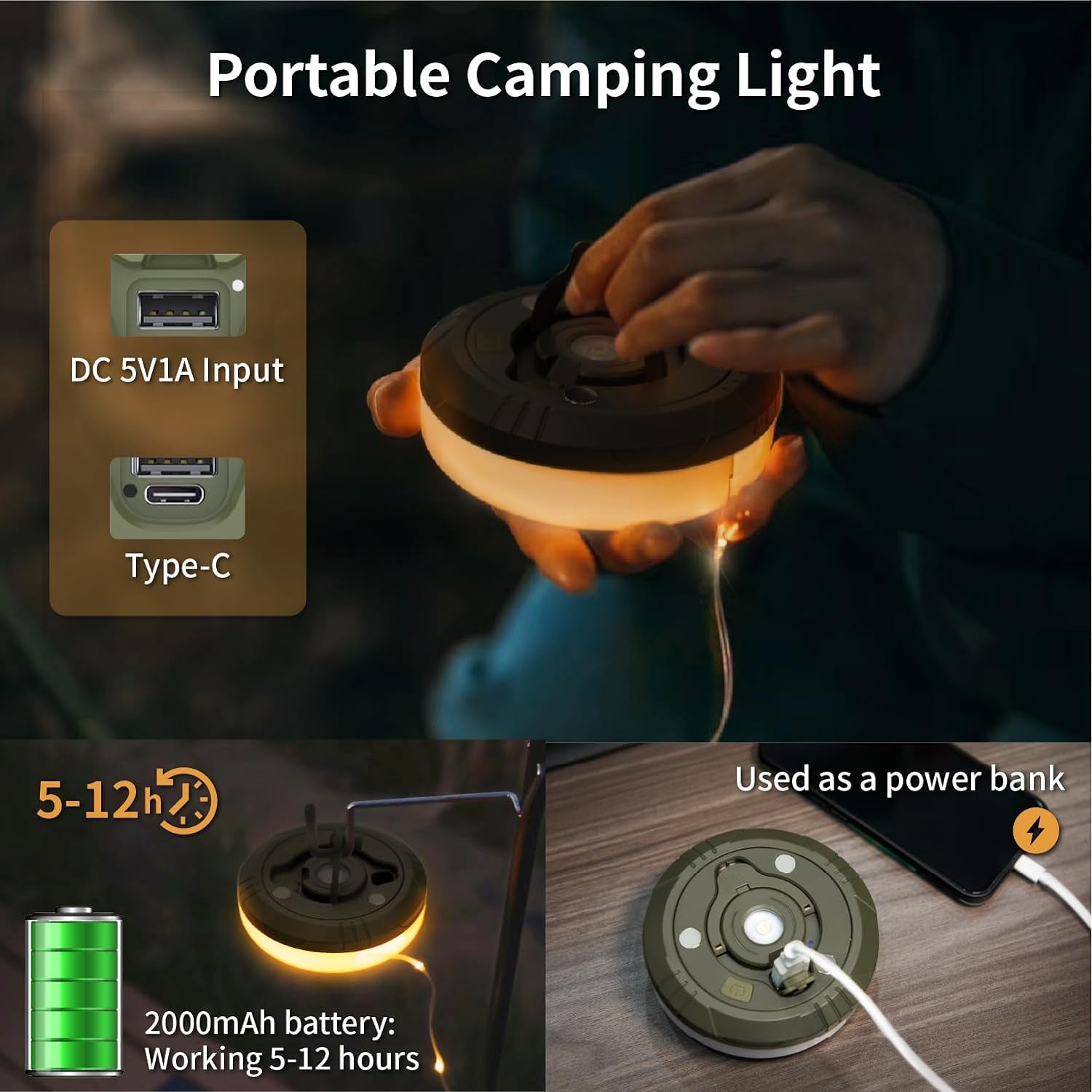 HAMLITE 3-in-1 Camping Light String – Lantern, RGB, & Emergency Light