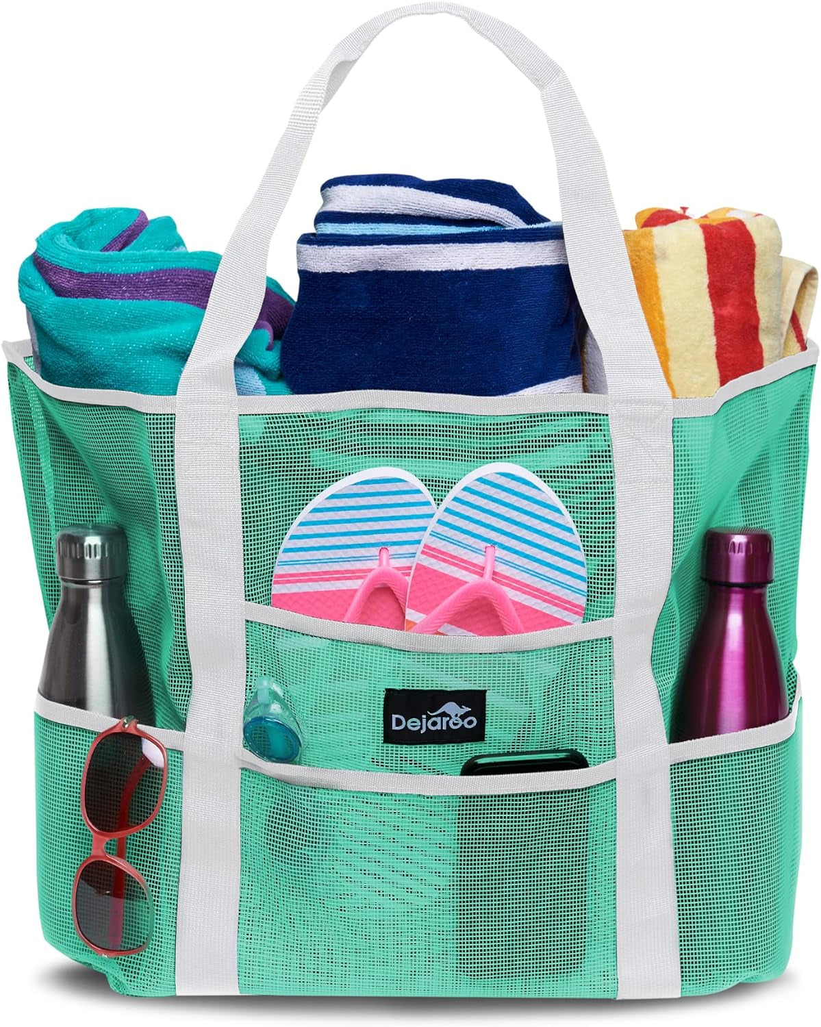 Mesh Sand Free Bag - Strong Lightweight Bag for Beach & Vacation Essentials. Tons of Storage!