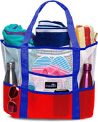 Mesh Sand Free Bag - Strong Lightweight Bag for Beach & Vacation Essentials. Tons of Storage!