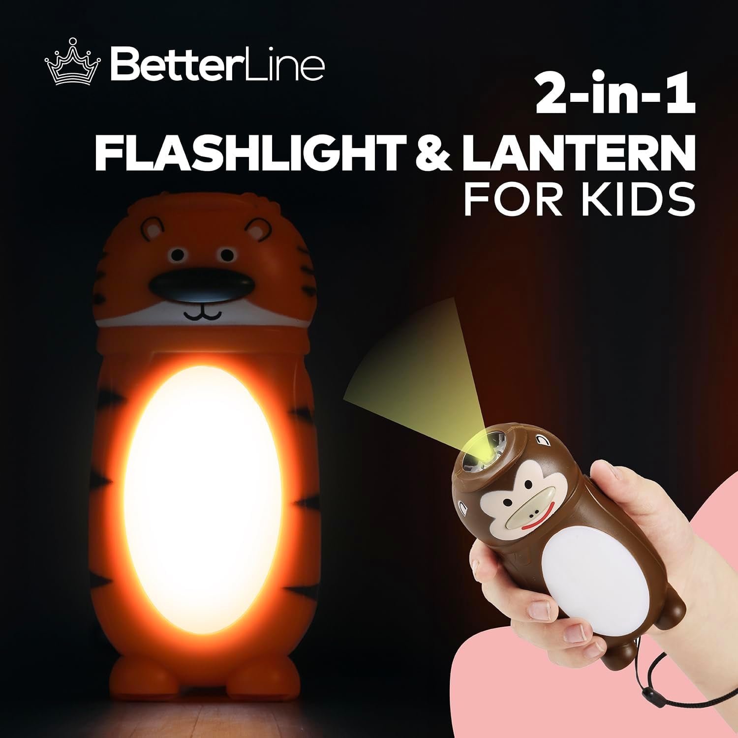 Kids Flashlights and Kids Lanterns, 2-In-1 LED Kids Camping Lantern Night Light, Better than Headlamps, Kids Camping Gear Must Haves