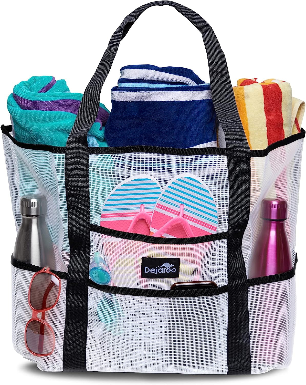 Mesh Sand Free Bag - Strong Lightweight Bag for Beach & Vacation Essentials. Tons of Storage!