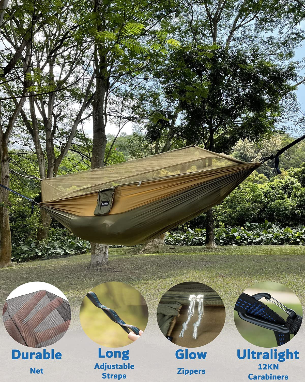 Swinging Between Trees: The Premier Outdoor Snuggle Station with Mosquito Protection for Couples