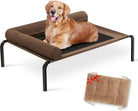 Elevated Dog Bed, 48 Inches Raised Dog Cots Beds for Large Dogs with Bolster, Dog Mat, Breathable Mesh, Chew Resistant Dog Bed, Proof Portable Pet Cot