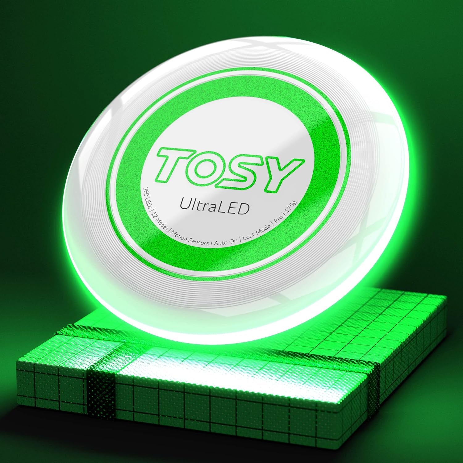 TOSY Flying Disc - 16 Million Color RGB or 36 or 360 Leds, Extremely Bright, Smart Modes, Auto Light Up, Rechargeable, Cool Fun Christmas, Birthday & Camping Gift for Men/Boys/Teens/Kids, 175G Frisbee