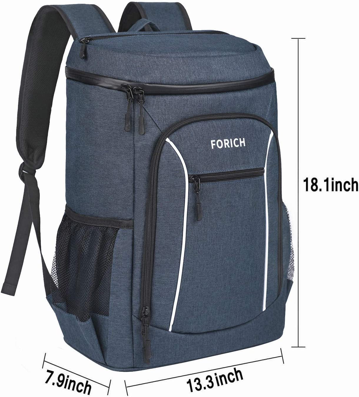 FORICH Insulated Cooler Backpack Lightweight Soft Cooler Bag Leakproof Backpack Cooler for Men Women to Lunch Work Picnic Beach Camping Hiking Park Day Trips, 30 Cans
