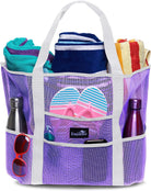 Mesh Sand Free Bag - Strong Lightweight Bag for Beach & Vacation Essentials. Tons of Storage!