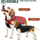 Reversible British Style Plaid Dog Winter Coat – Waterproof & Warm for Small, Medium & Large Dogs