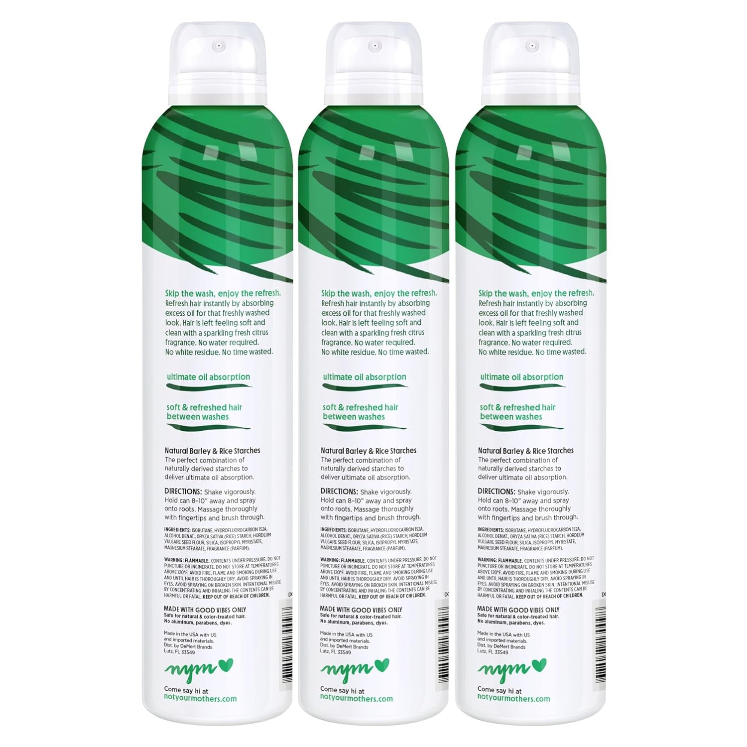 Clean Freak Refreshing Dry Shampoo (3-Pack) - 7 Oz - Waterless Shampoo Instantly Refreshes Hair between Washes - Fresh Citrus Scent