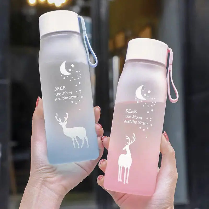 560Ml Water Bottle Leak Proof for Girl Biking Travel Portable Water Bottles Plastic Creative Animal Drinking Cup