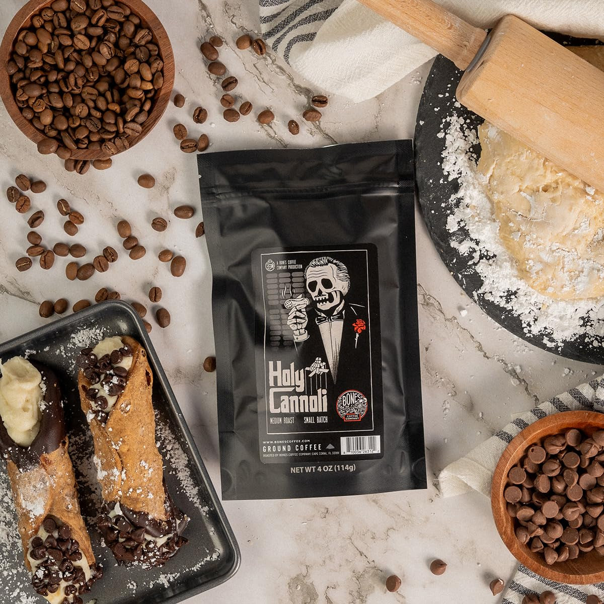 Bones Coffee Company NEW Flavors! Favorite Flavors Sample Pack | 4 Oz Pack of 5 Assorted Ground Coffee Beans | Low Acid Medium Roast Gourmet Coffee Beverages (Ground)