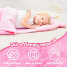 Iplay, Ilearn Kid Sleeping Bag, Toddler Girl Boy Nap Mat, Plush Unicorn Dinosuar Slumber Bag 2 in 1 Pink Pillow Daycare Preschool Kindergarten Birthday Gift Travel Sleepover 3 4 5 6 7 8 10 12 Yr Child