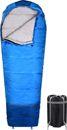 REDCAMP Kids Mummy Sleeping Bag for Camping, 3 Season Cold Weather Sleeping Bag Fit Boys,Girls & Teens, Blue/Rose Red