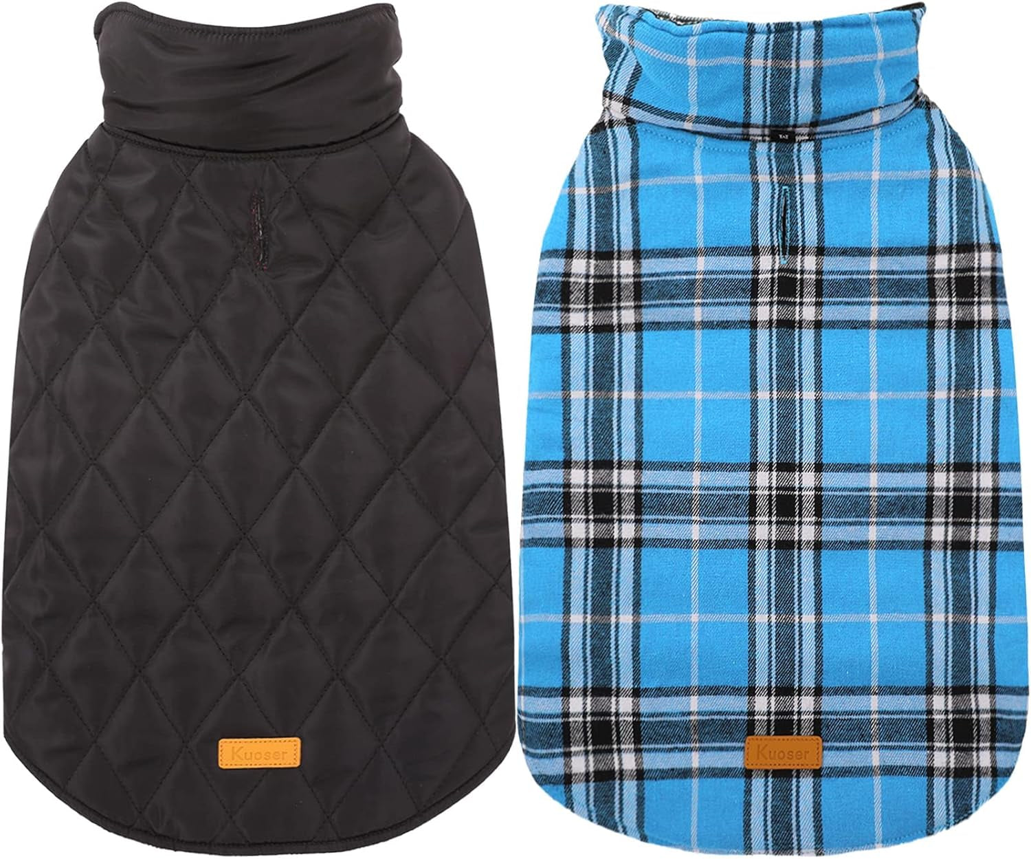 Reversible British Style Plaid Dog Winter Coat – Waterproof & Warm for Small, Medium & Large Dogs