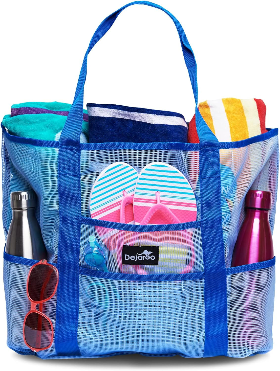 Mesh Sand Free Bag - Strong Lightweight Bag for Beach & Vacation Essentials. Tons of Storage!