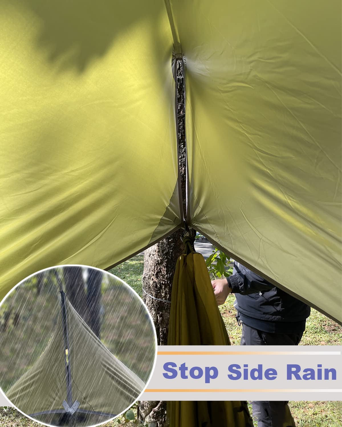 Swinging Between Trees: The Premier Outdoor Snuggle Station with Mosquito Protection for Couples