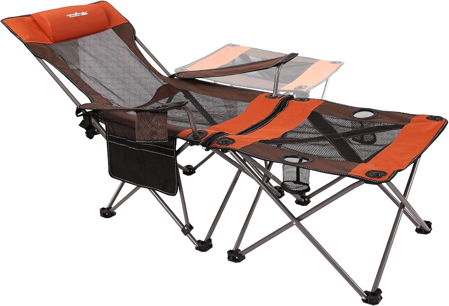 Apollo Walker Folding Camping Chairs Reclining Beach Chairs for Adults Portable Sun Chairs Outdoor Lounger with Carry Bag,For Fishing,Camp,Picnics