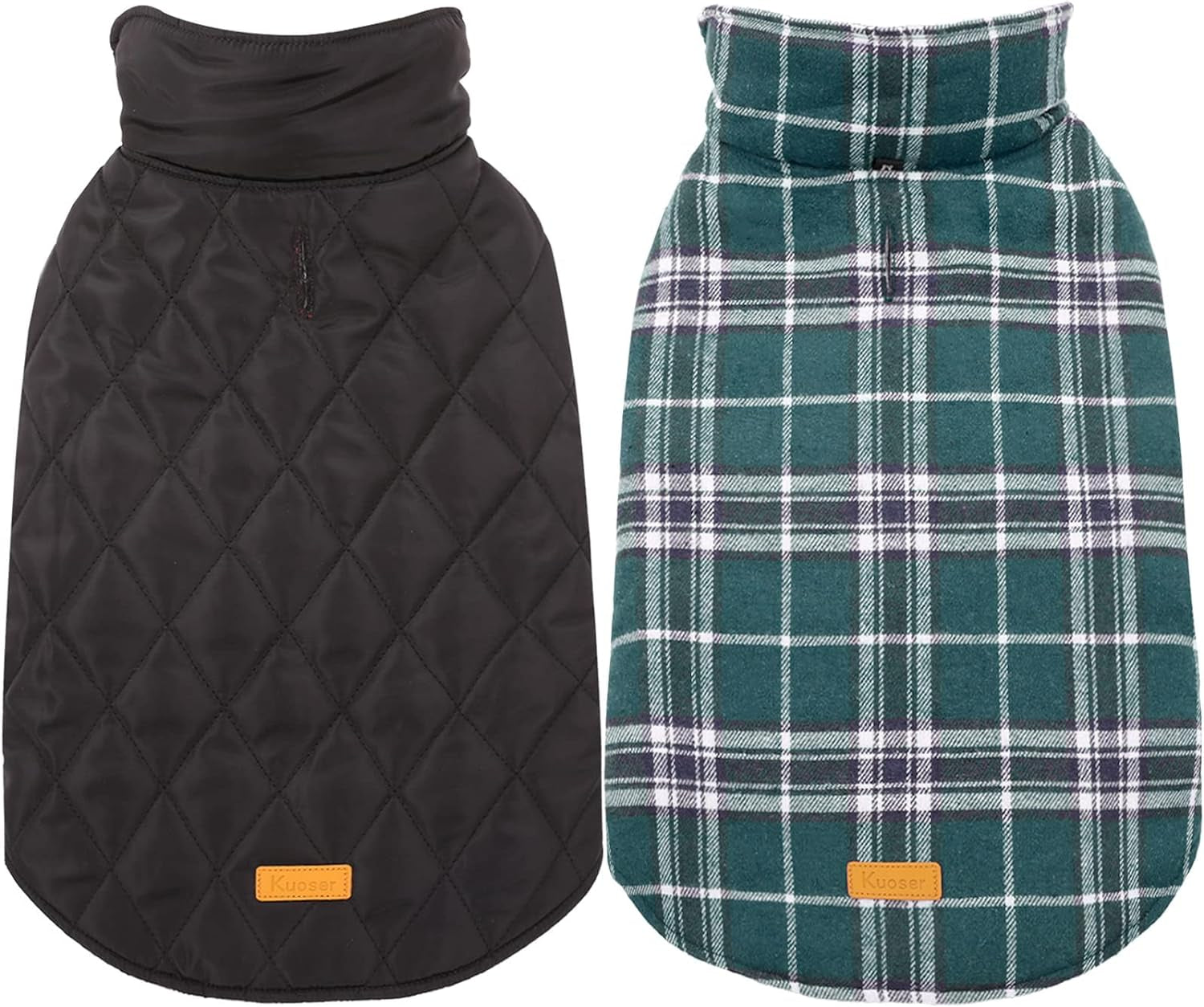 Reversible British Style Plaid Dog Winter Coat – Waterproof & Warm for Small, Medium & Large Dogs