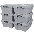 6-Pack of Premium Gray Storage Bins for Organized Living