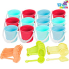 Set of 3 Collapsible Buckets with Shovels & Mesh Bag - Versatile Kids Sand Toys for Beach, Camping, and Summer Activities