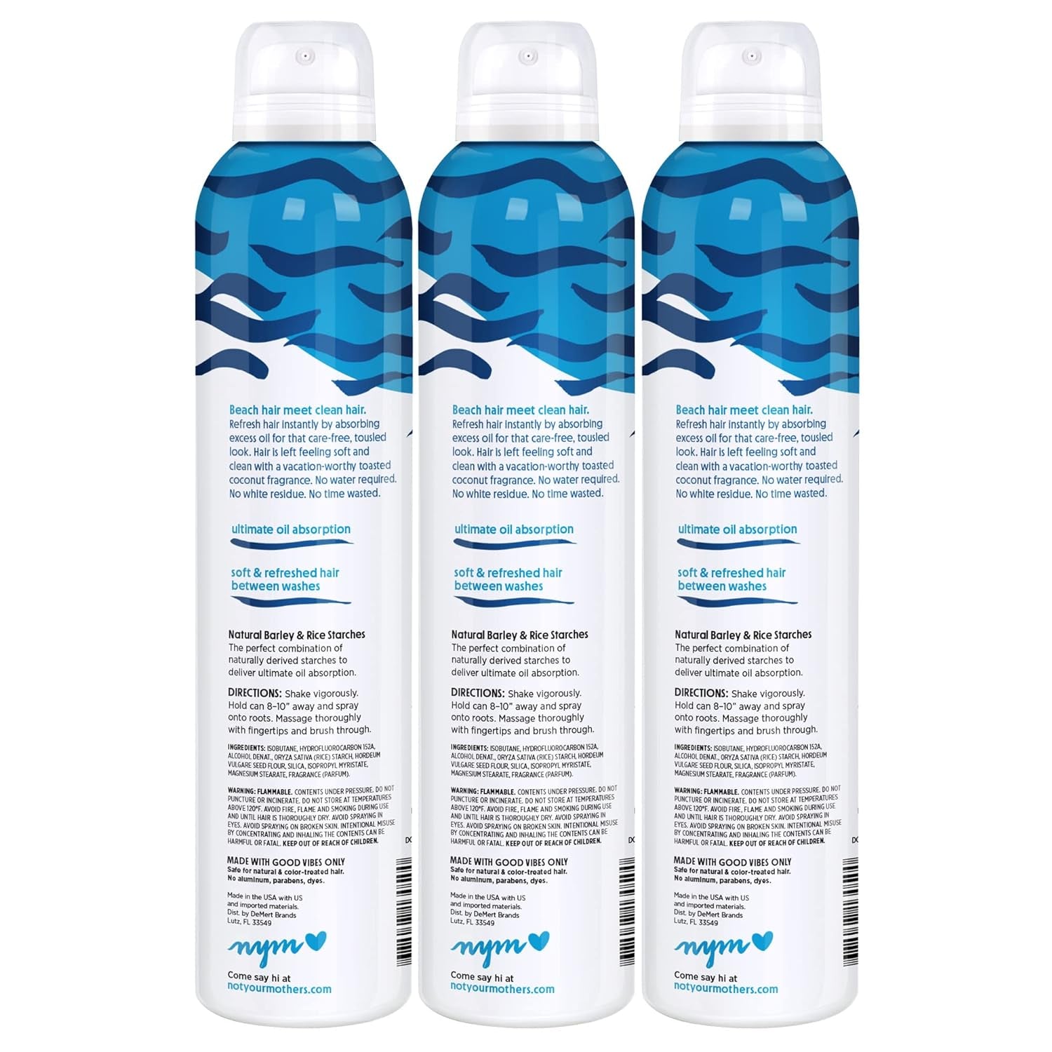 Beach Babe Dry Shampoo (3-Pack) - 7 Oz Dry Shampoo - Instantly Absorbs Oil While Creating Effortless Sea-Tossed Texture