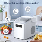 Portable Countertop Ice Maker with Self-Cleaning Function, Handle, Ice Scoop, and Dual Size Bullet Ice Cubes