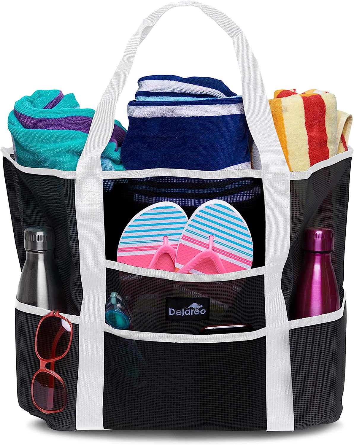 Mesh Sand Free Bag - Strong Lightweight Bag for Beach & Vacation Essentials. Tons of Storage!