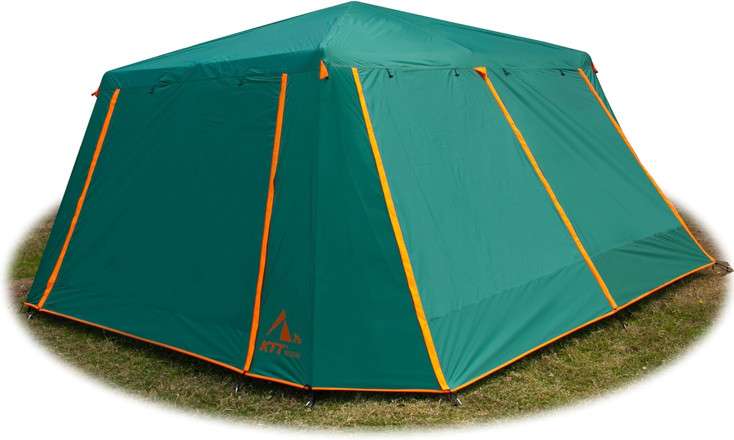 KTT Extra Large Tent 10-12-14 Person(Style-B),Family Cabin Tents,2 Rooms,3 Doors and 3 Windows with Mesh,Straight Wall,Waterproof,Double Layer,Big Tent for Outdoor,Picnic,Camping,Family Gathering