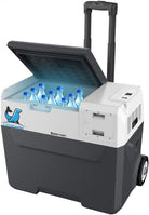 ACOPOWER & Lioncooler 12V Car Refrigerator: 32Qt, Rechargeable, Solar-Powered & Smart App Control