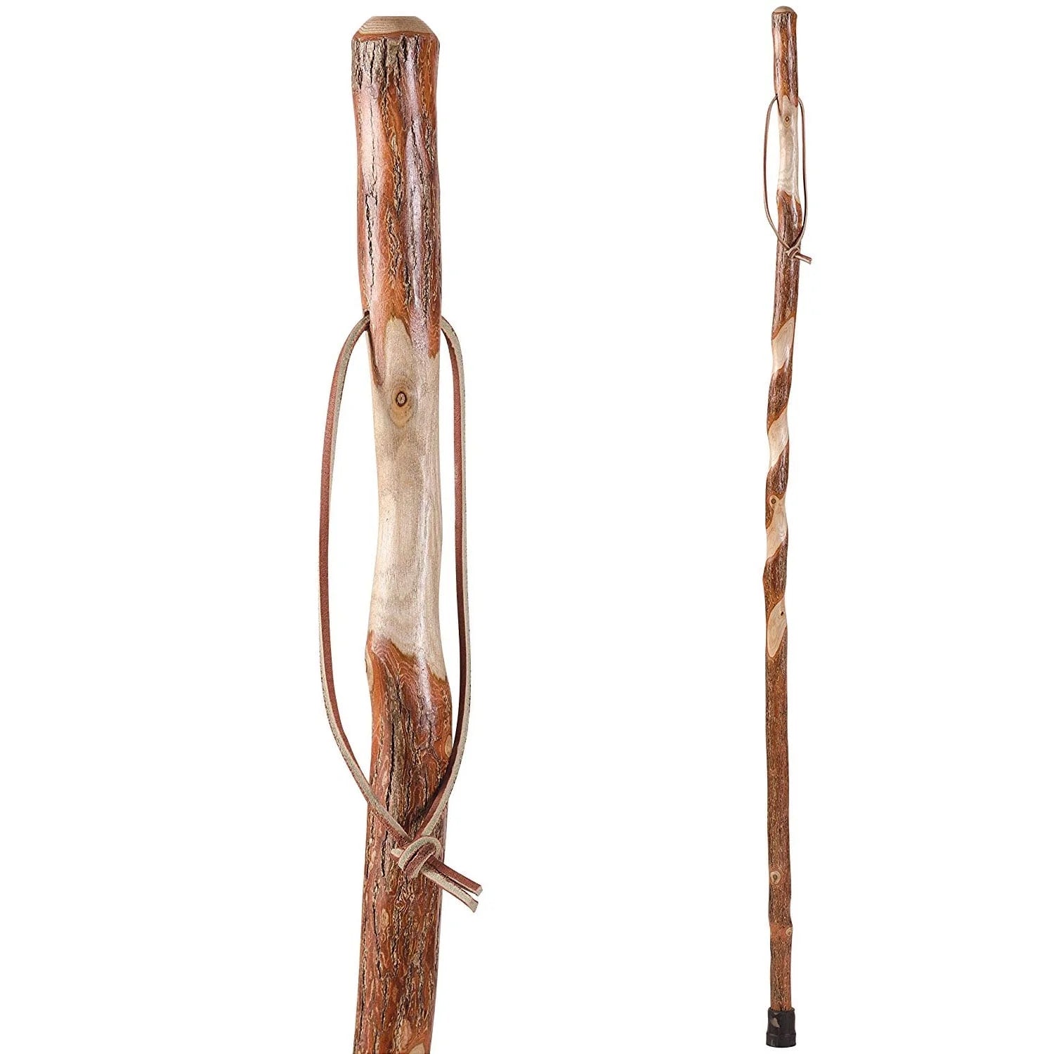 Twisted Hickory Wood Walking Stick 58 Inch Height