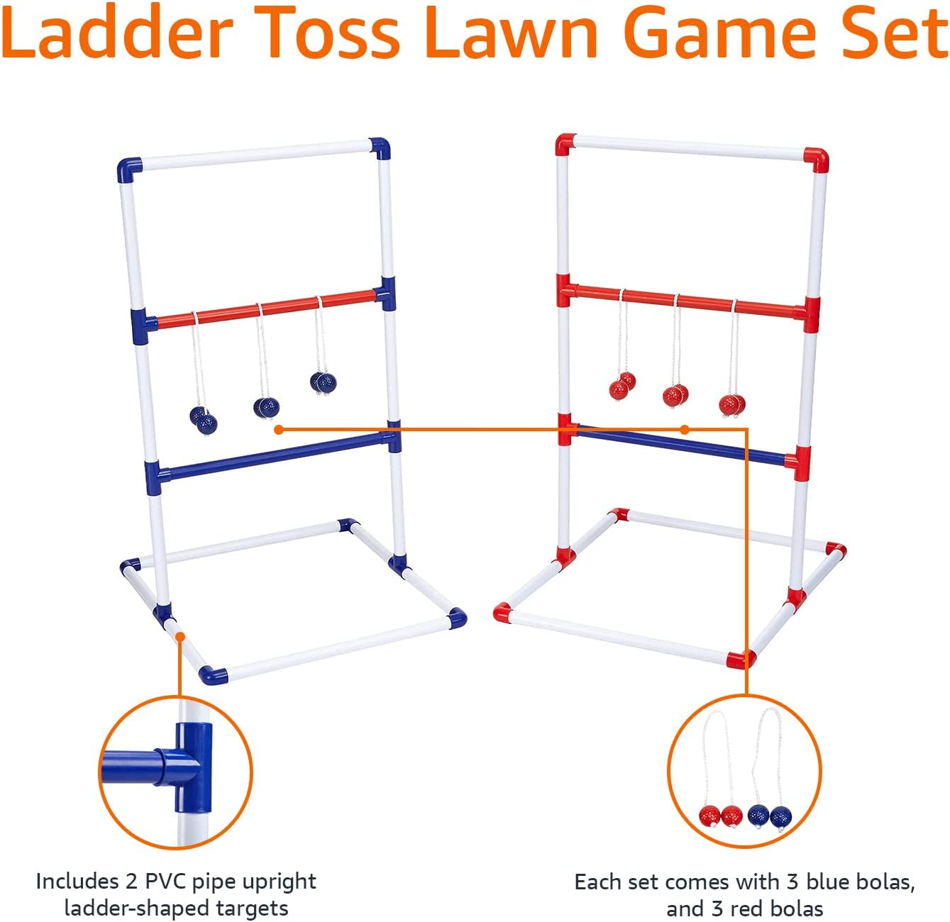 Amazon Basics Ladder Toss Indoor/Outdoor Game Set with Travel Carrying Case