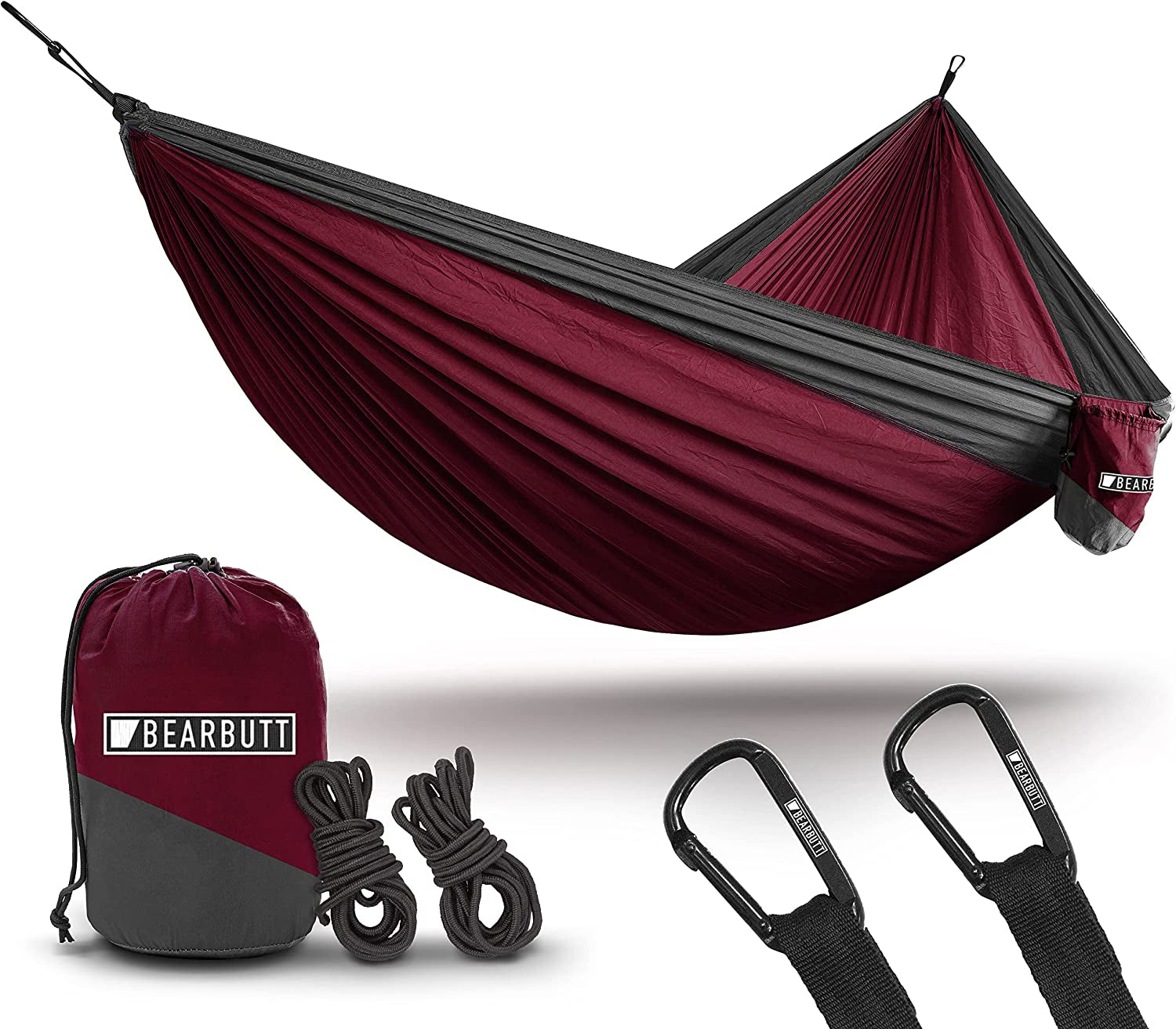 Bear Butt Camping Hammock - Hammock - Camping Gear - 2 Person Hammock - Backpacking Tree Hammock - Double Hammock Camping - Hiking Gear - Portable Hammock for Camping - Travel Hammock - Outdoor