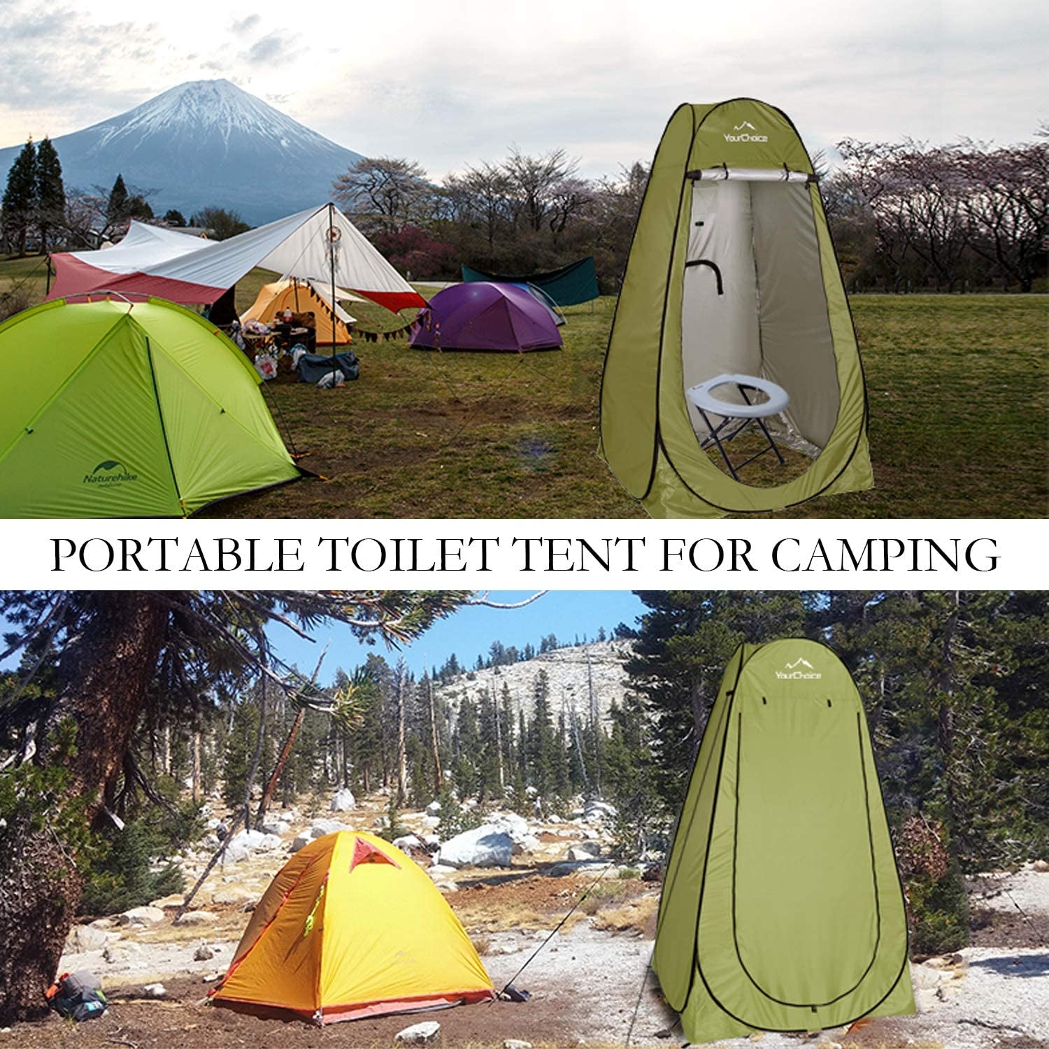 Privacy Tent - Pop up Shower Changing Toilet Tent Portable Camping Privacy Shelters Room 6.2 FT Tall with Carrying Bag for Outdoors Indoors