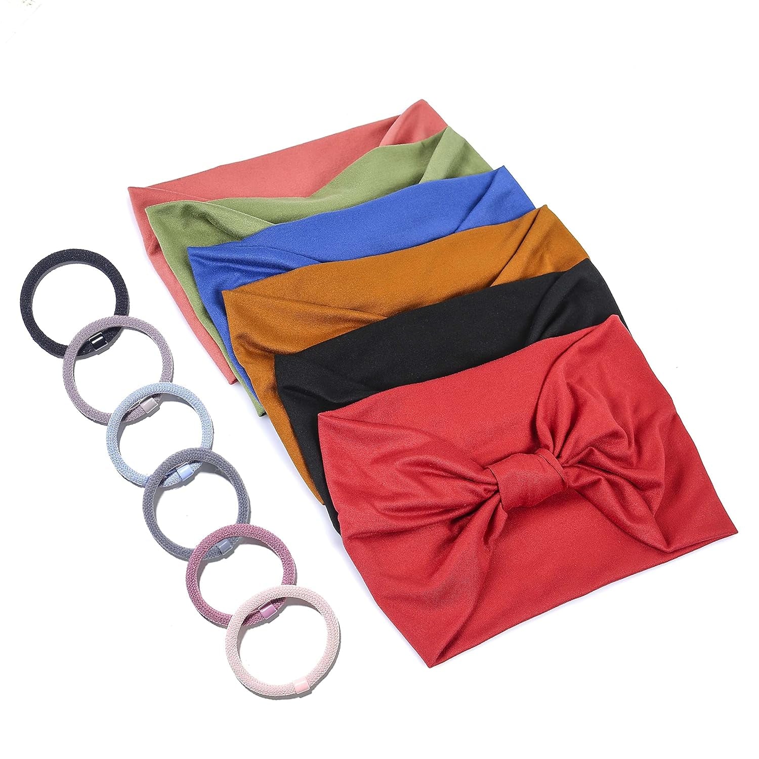 6-Pack of Ultra-Stretch Headbands: Maintain Hair Control While Achieving Your Fitness Goals (Includes Bonus Hair Ties for Added Convenience)