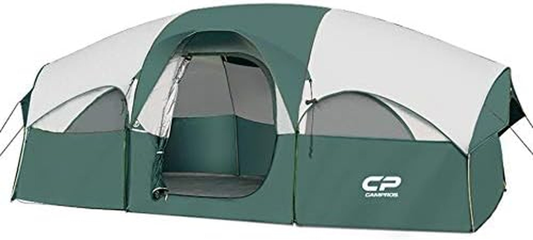 Tent 8 Person Camping Tents, Weather Resistant Family Tent, 5 Large Mesh Windows, Double Layer, Divided Curtain for Separated Room, Portable with Carry Bag