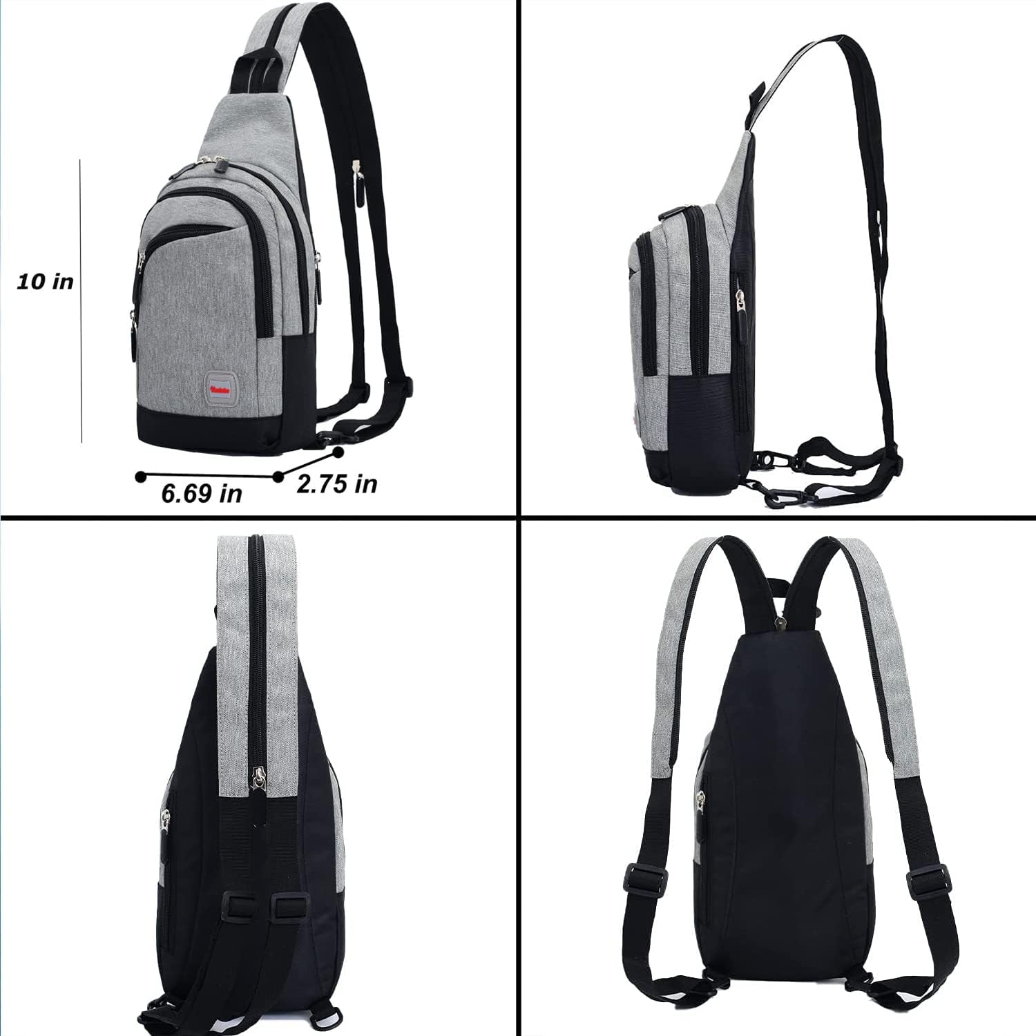 Convertible Crossbody Sling Bag for Men and Women - Versatile Daypack with Zipper Strap for Hiking