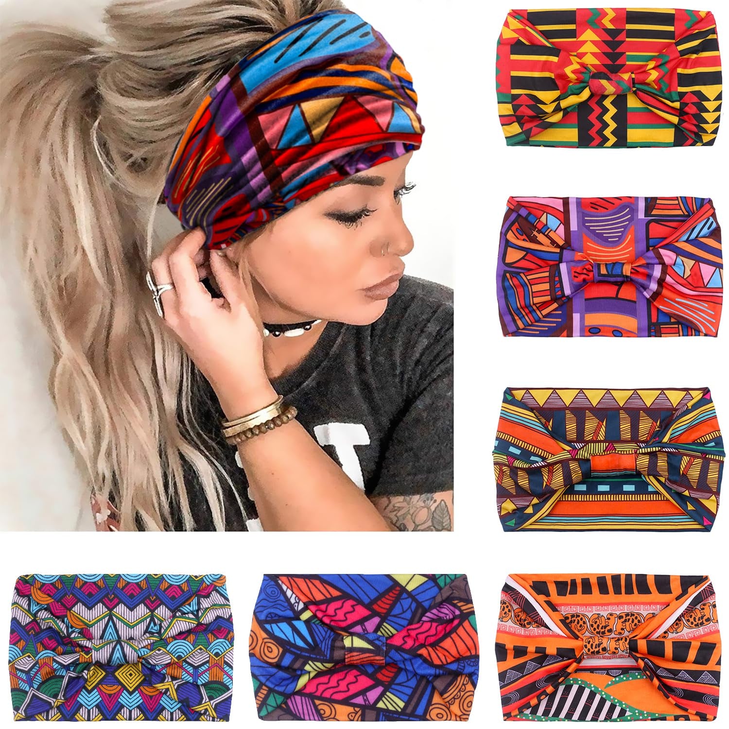 Funky Twist Troupe: Set of 6 Stylish Headbands for Your Next Hair Adventure