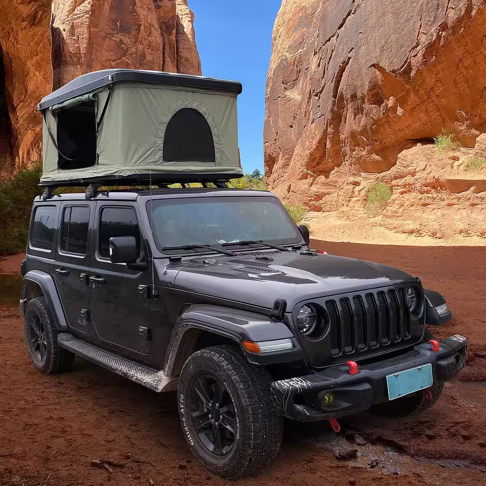 Nomad Black Hard Shell and Green Fabric 2-Person Car Rooftop Tent