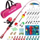 PLUSINNO Kids Fishing Pole with Spincast Reel Telescopic Fishing Rod Combo Full Kits for Boys, Girls, and Adults