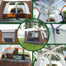 KTT Extra Large Tent 10-12-14 Person(Style-B),Family Cabin Tents,2 Rooms,3 Doors and 3 Windows with Mesh,Straight Wall,Waterproof,Double Layer,Big Tent for Outdoor,Picnic,Camping,Family Gathering