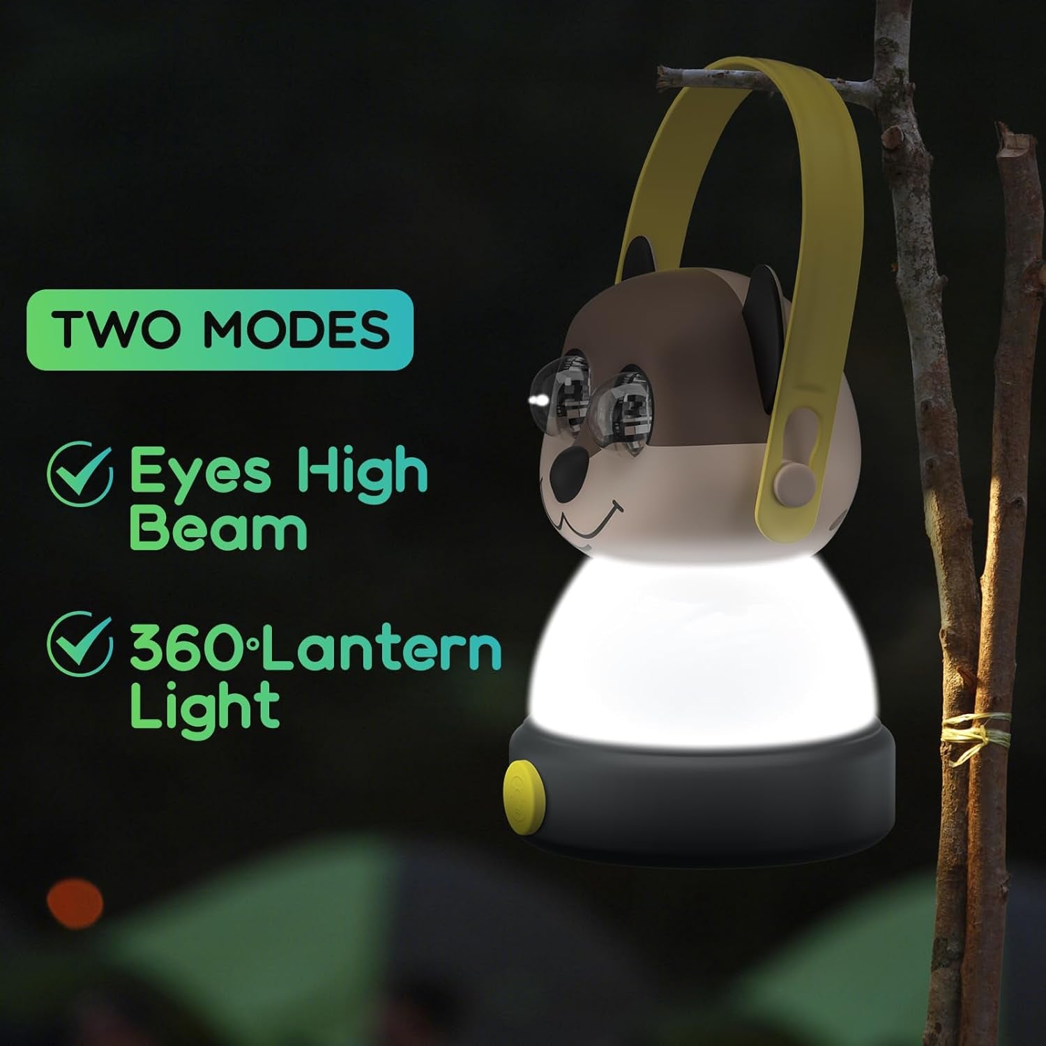 Kids Camping Lanterns, Battery Powered Night Light for Emergency, Hurricane, Lightweight Tent Lamp (Meerkat)