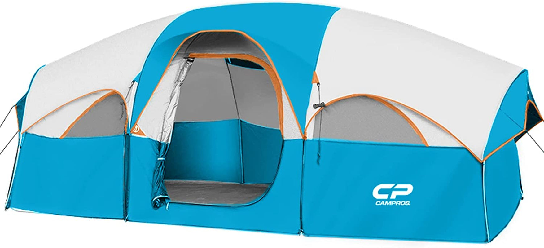 Tent 8 Person Camping Tents, Weather Resistant Family Tent, 5 Large Mesh Windows, Double Layer, Divided Curtain for Separated Room, Portable with Carry Bag