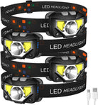 LHKNL Headlamp Flashlight, 1200 Lumen Ultra-Light Bright LED Rechargeable Headlight with White Red Light,2-Pack Waterproof Motion Sensor Head Lamp,8 Mode for Outdoor Camping Running Hiking Fishing