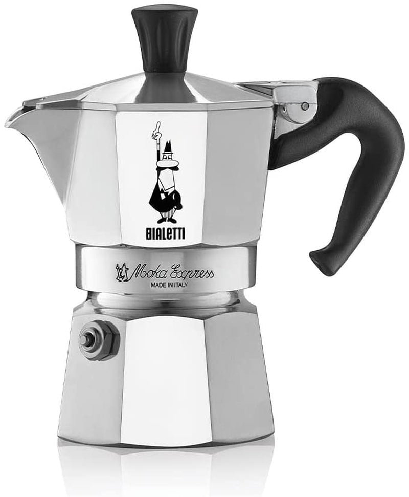 Bialetti - Moka Espress: Iconic Stovetop Espresso Maker, Makes Real Italian Coffee, Moka Pot 6 Cups (6 Oz), Aluminium, Silver